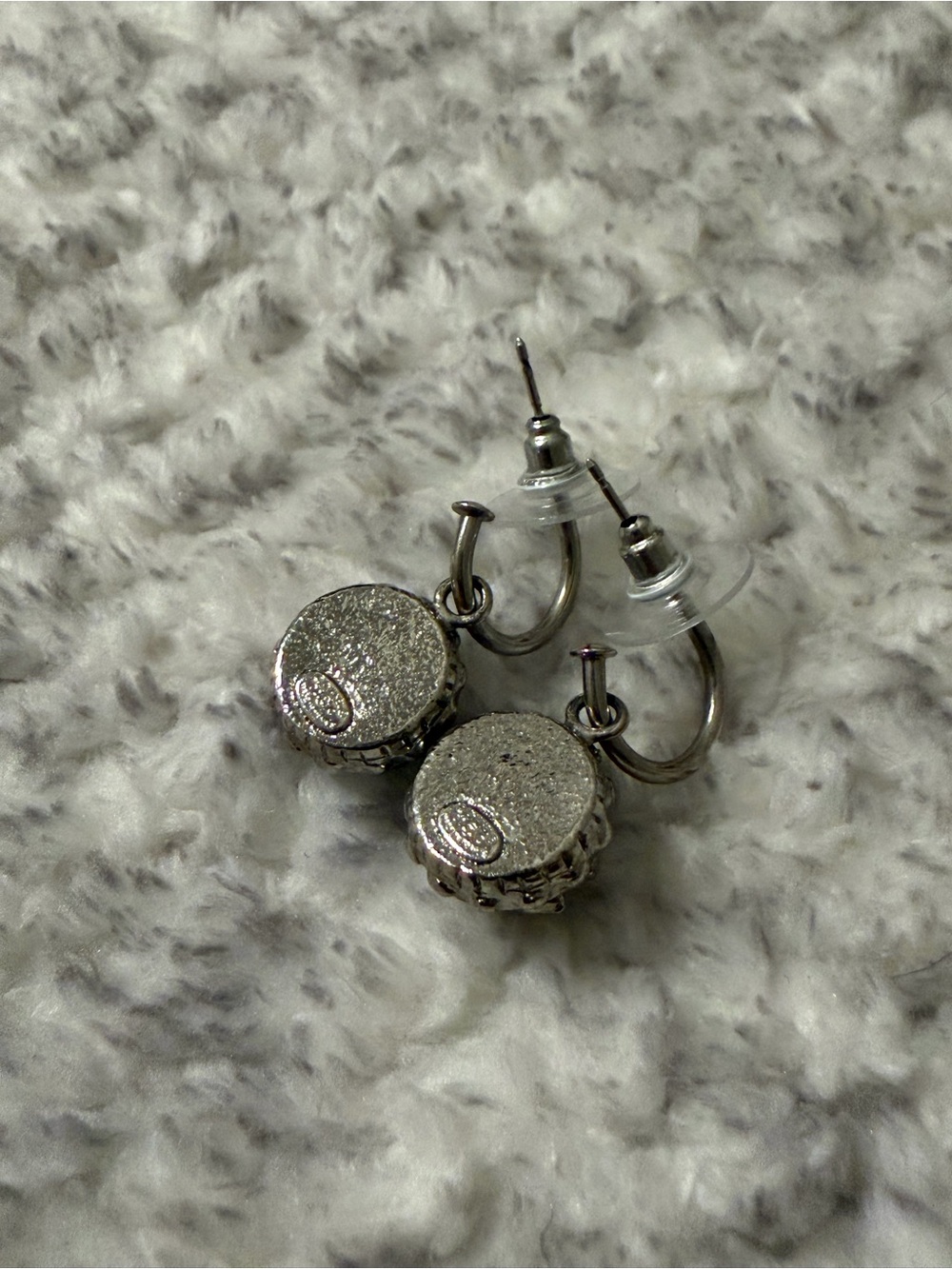 Chanel CC Faux Pearl & Black Crystal Drop Hoop Earrings - Picture 6 of 8
